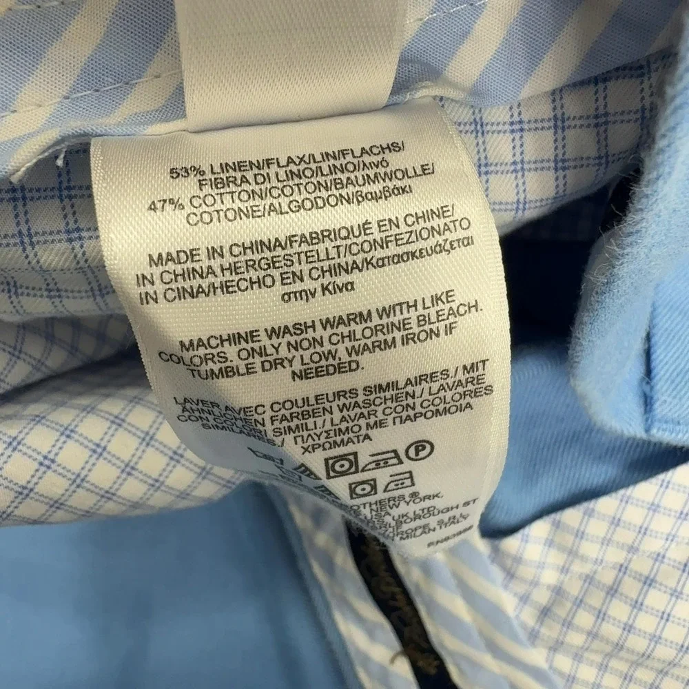 Brooks Brothers Pants Mens 40 Blue Irish Linen Cotton Clark Fit Chino Classic